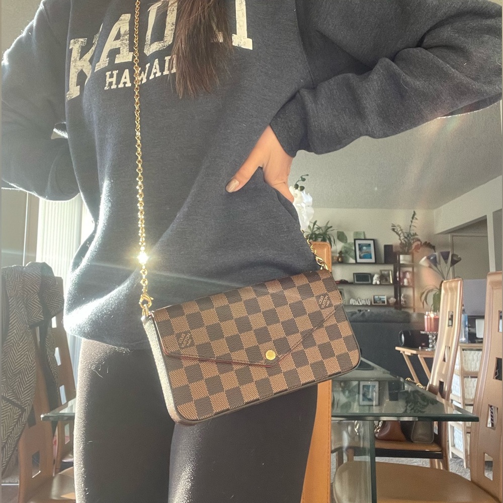 Inspired Damier Ebene Felicie bag